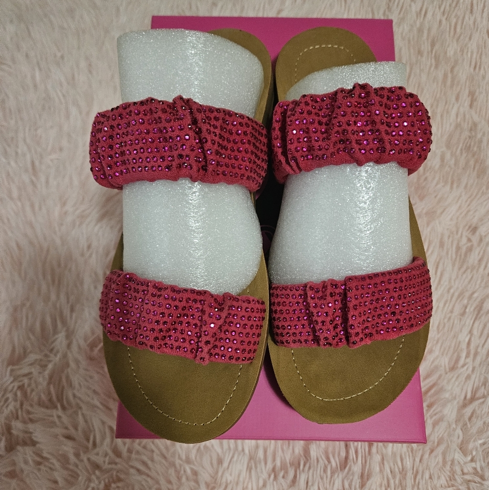 Corkys Fuchsia Rhinestone Women's Sandals - Picture 3 of 7